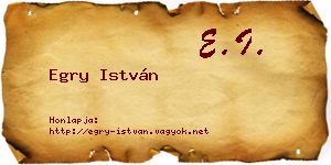 Egry István névjegykártya